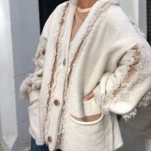 Vanilla fuzzy oversized cardigan